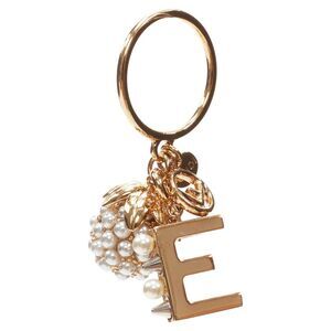 Fendi tone E alphabet pearl spike embellished berry charm ring